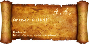 Artner Anikó névjegykártya